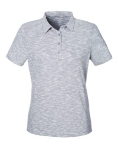 North End NE115W Women’s Eclipse Jacquard Polo – Black Heather