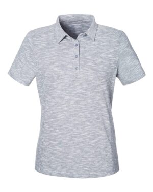 North End NE115W Women’s Eclipse Jacquard Polo – Black Heather