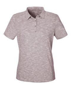 North End NE115W Women’s Eclipse Jacquard Polo – Burgundy Heather