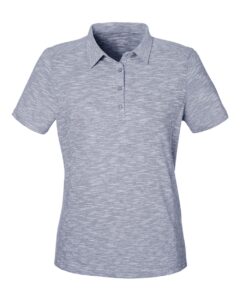North End NE115W Women’s Eclipse Jacquard Polo – Classic Navy Heather
