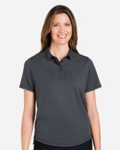 North End NE110W Women’s Revive Coolcore® Polo – Carbon (on model)