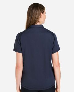 North End NE110W Women’s Revive Coolcore® Polo – Classic Navy (on model back)