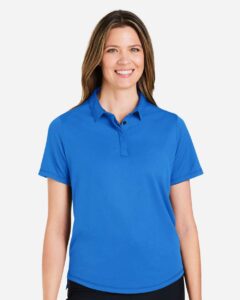 North End NE110W Women’s Revive Coolcore® Polo – Light Nautical Blue (on model)