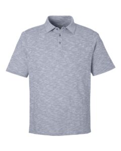 North End NE115 Men’s Eclipse Jacquard Polo – Classic Navy Heather