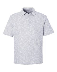 North End NE115 Men’s Eclipse Jacquard Polo – Platinum Heather