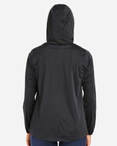 North End NE75W Women’s Network Lightweight Jacket – Black Heather (on model back)
