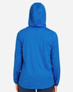 North End NE75W Women’s Network Lightweight Jacket – Light Nautical Blue Heather (on model back)