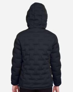 North End NE708W Women’s UTK SubDown Loft Puffer Jacket – Black/ Carbon (on model back)