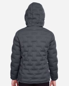 North End NE708W Women’s UTK SubDown Loft Puffer Jacket – Carbon/ Black (on model back)
