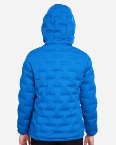 North End NE708W Women’s UTK SubDown Loft Puffer Jacket – Olympic Blue/ Carbon (on model back)