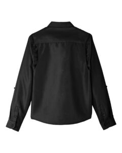 Harriton M580LW Women’s Key West Performance Staff Shirt – Black (back)