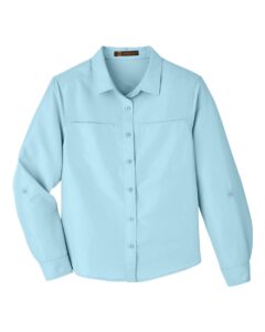 Harriton M580LW Women’s Key West Performance Staff Shirt – Cloud Blue
