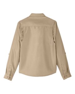 Harriton M580LW Women’s Key West Performance Staff Shirt – Khaki (back)