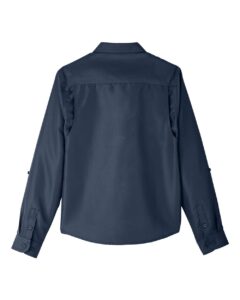 Harriton M580LW Women’s Key West Performance Staff Shirt – Navy (back)