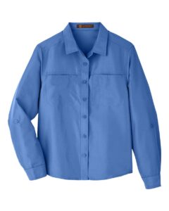 Harriton M580LW Women’s Key West Performance Staff Shirt – Pool Blue