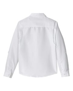 Harriton M580LW Women’s Key West Performance Staff Shirt – White (back)