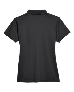 Harriton M315W Women’s Polyester Jersey Polo – Black (back)