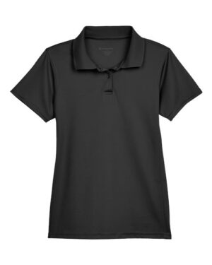 Harriton M315W Women’s Polyester Jersey Polo – Black