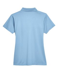 Harriton M315W Women’s Polyester Jersey Polo – Light Blue (back)