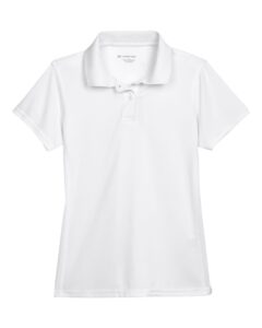 Harriton M315W Women’s Polyester Jersey Polo – White