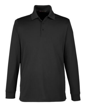 Harriton M348LT Men’s Tall Advantage Long Sleeve Snag Protection Plus IL Polo – Black