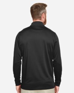 Harriton M348LT Men’s Tall Advantage Long Sleeve Snag Protection Plus IL Polo – Black (on model back)