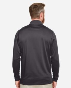 Harriton M348LT Men’s Tall Advantage Long Sleeve Snag Protection Plus IL Polo – Dark Charcoal (on model back)