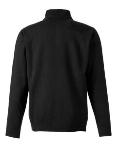 Harriton M421 Unisex Pilbloc™ Quarter-Zip Pullover Sweater – Black (back)