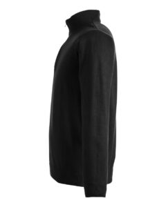 Harriton M421 Unisex Pilbloc™ Quarter-Zip Pullover Sweater – Black (side)
