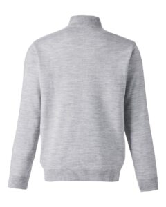 Harriton M421 Unisex Pilbloc™ Quarter-Zip Pullover Sweater – Grey Heather (back)