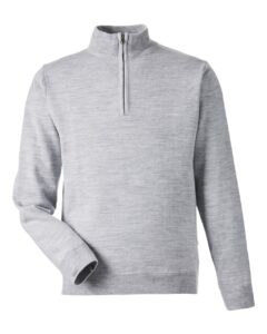 Harriton M421 Unisex Pilbloc™ Quarter-Zip Pullover Sweater – Grey Heather