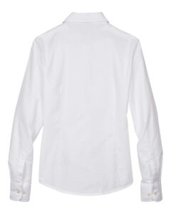 Harriton M600W Women’s Oxford Dress Shirt – White (back)