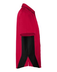 Harriton M586T Men’s Tall Flash IL Colorblock Shirt – Red/ Black (side)