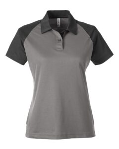 Team 365 TT21CW Women’s Command Snag-Protection Colorblock Polo – Sport Graphite/ Black