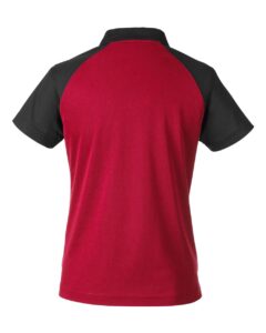 Team 365 TT21CW Women’s Command Snag-Protection Colorblock Polo – Sport Red/ Black (back)