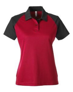 Team 365 TT21CW Women’s Command Snag-Protection Colorblock Polo – Sport Red/ Black