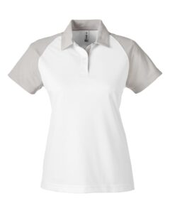 Team 365 TT21CW Women’s Command Snag-Protection Colorblock Polo – White/ Sport Silver