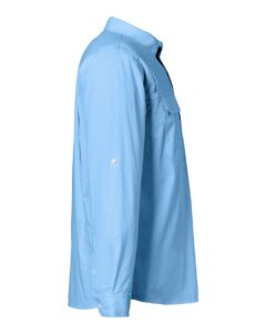 HUK H150184 Men’s Creekbed Pocket Fishing Shirt – Marolina Blue (side)