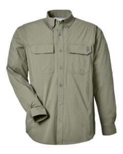 HUK H150184 Men’s Creekbed Pocket Fishing Shirt – Moss