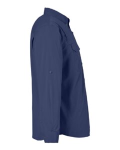 HUK H150184 Men’s Creekbed Pocket Fishing Shirt – Naval Academy (side)
