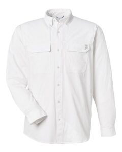HUK H150184 Men’s Creekbed Pocket Fishing Shirt – White