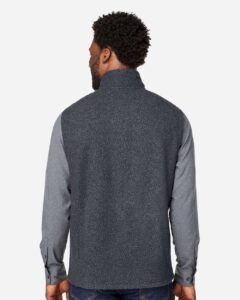 North End NE714 Men’s Aura Sweater Fleece Vest – Carbon/ Carbon (on model back)