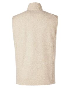 North End NE714 Men’s Aura Sweater Fleece Vest – Oatmeal Heather/ Teak (back)