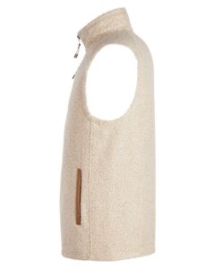 North End NE714 Men’s Aura Sweater Fleece Vest – Oatmeal Heather/ Teak (side)