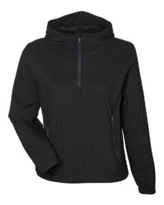 North End NE810W Women’s Aura Lightweight Packable Anorak – Black/ Carbon