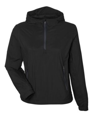 North End NE810W Women’s Aura Lightweight Packable Anorak – Black/ Carbon