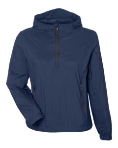 North End NE810W Women’s Aura Lightweight Packable Anorak – Classic Navy/ Carbon