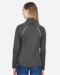 North End 78174 Women’s Gravity Performance Fleece Jacket – Carbon Heather (on model back)