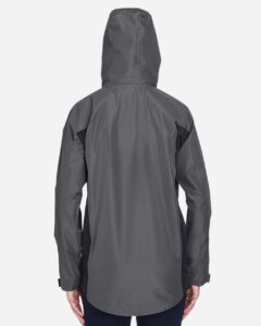 Team 365 TT86W Women’s Dominator Waterproof Jacket – Sport Graphite (on model back)