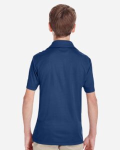 Team 365 TT51Y Youth Zone Performance Polo – Sport Dark Navy (on model back)